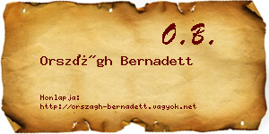 Országh Bernadett névjegykártya
