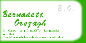 bernadett orszagh business card